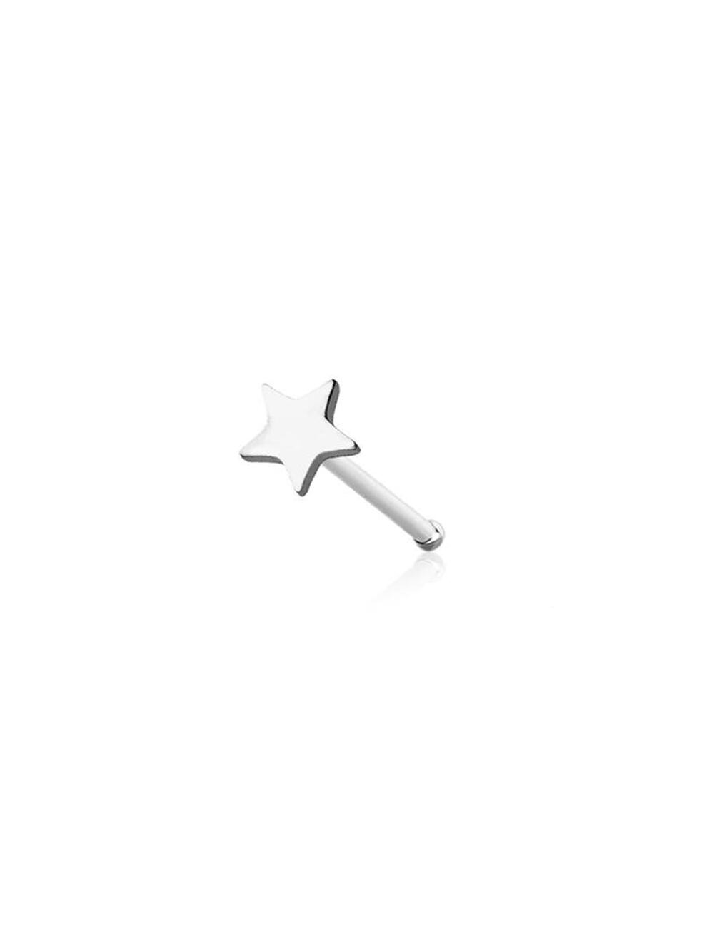 Star Flat Head Nose Bone-Silver